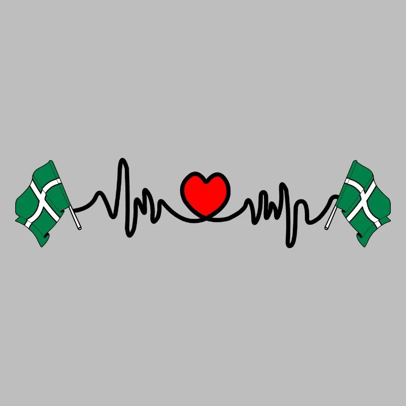 Devon-Flagge mit Herzschlag