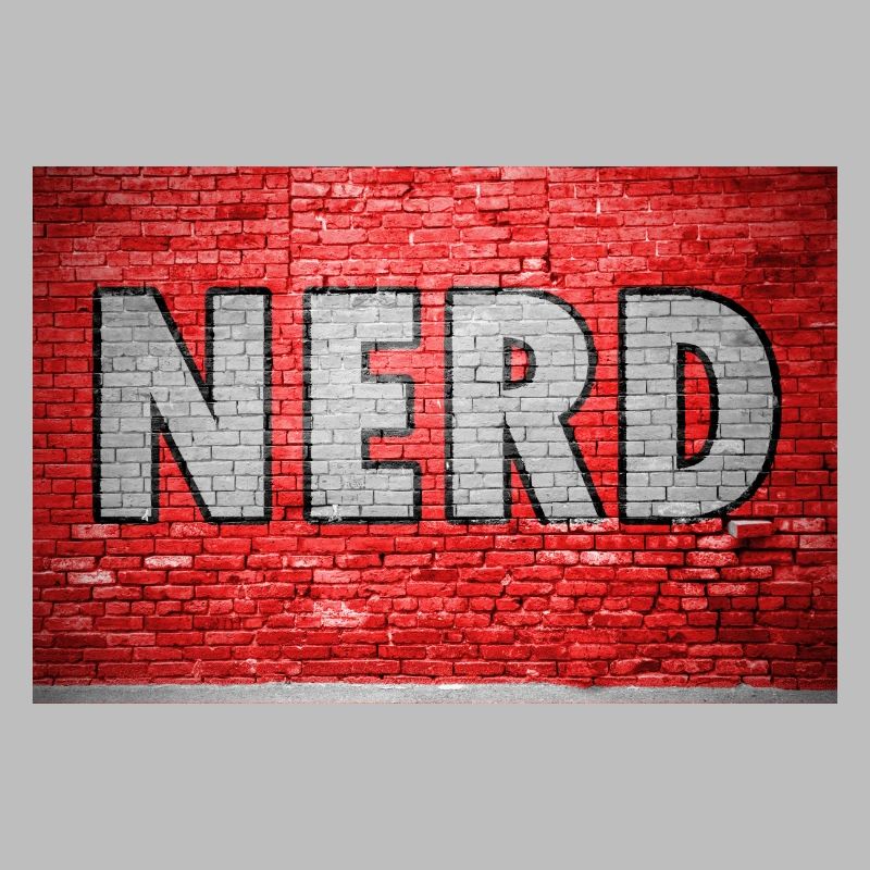 Nerd Graffiti on Brick Wall