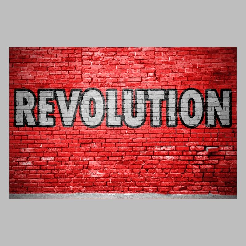 Revolution Ziegelsteinmauer Graffiti