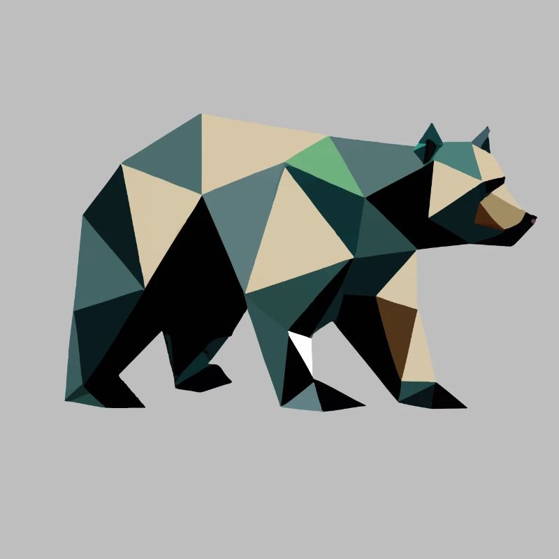 Bear, Polygon, Angular, Hiking, Trees, Animal, Wilderness, Nature