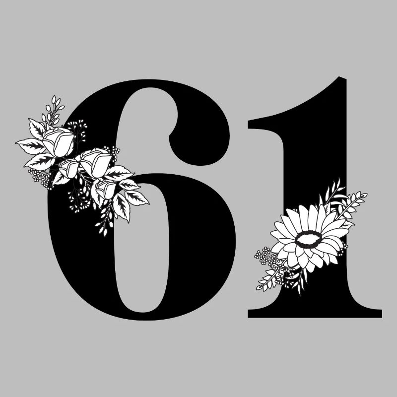 Nummer 61 Schwarze Blumen - 61. Blumengeburtstag