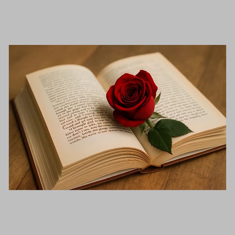 Buche und rote Rose