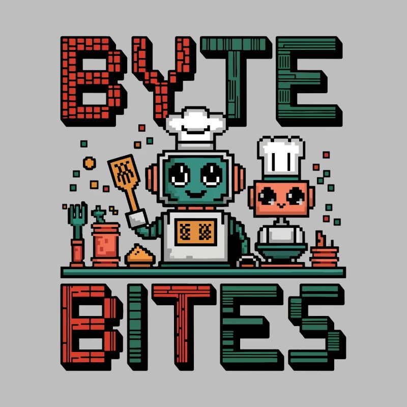 Byte - De mignons chefs robots pixel qui cuisinent pour s’amuser