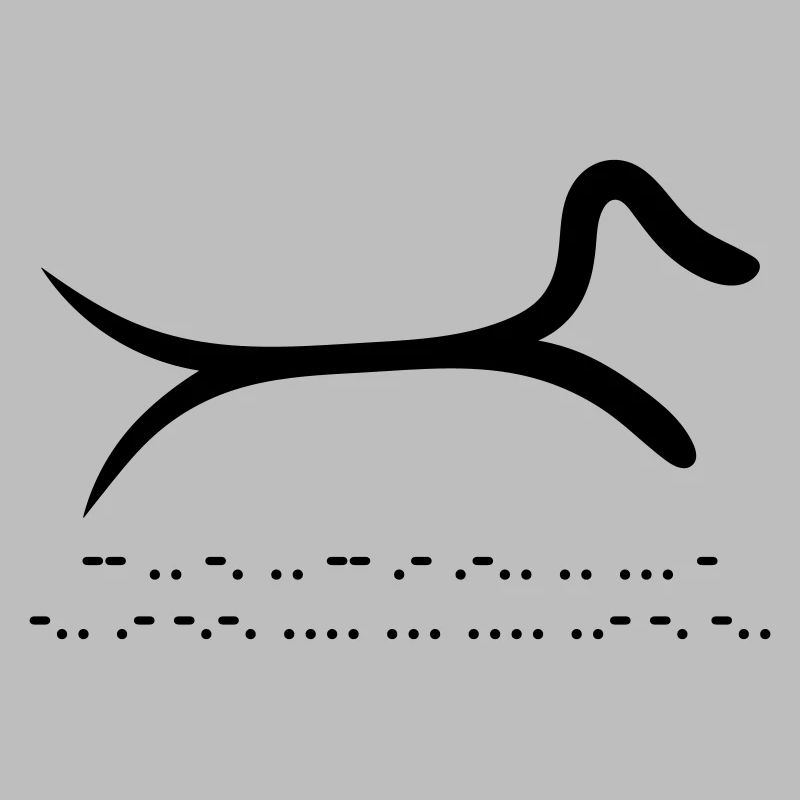 Dachshund with morse code