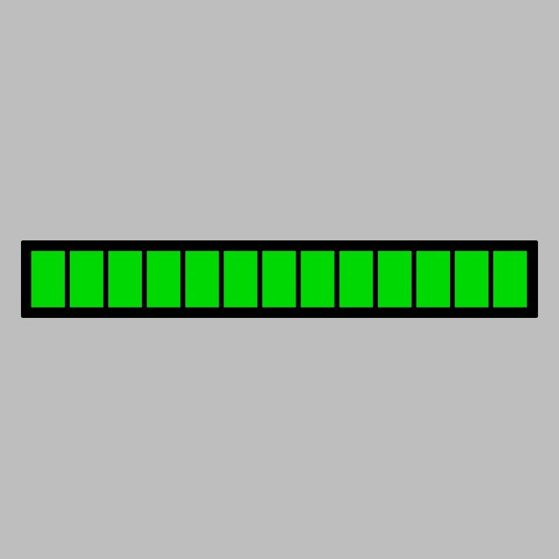 Rectangle loading bar Black Green (100%)