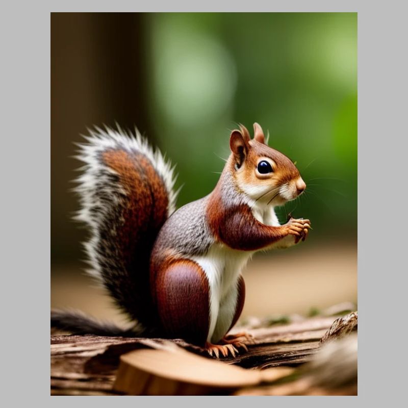 Cool Comic Portrait wild red squirrel majestic