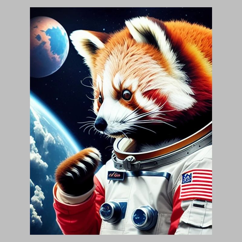 Panda roux dans l’espace