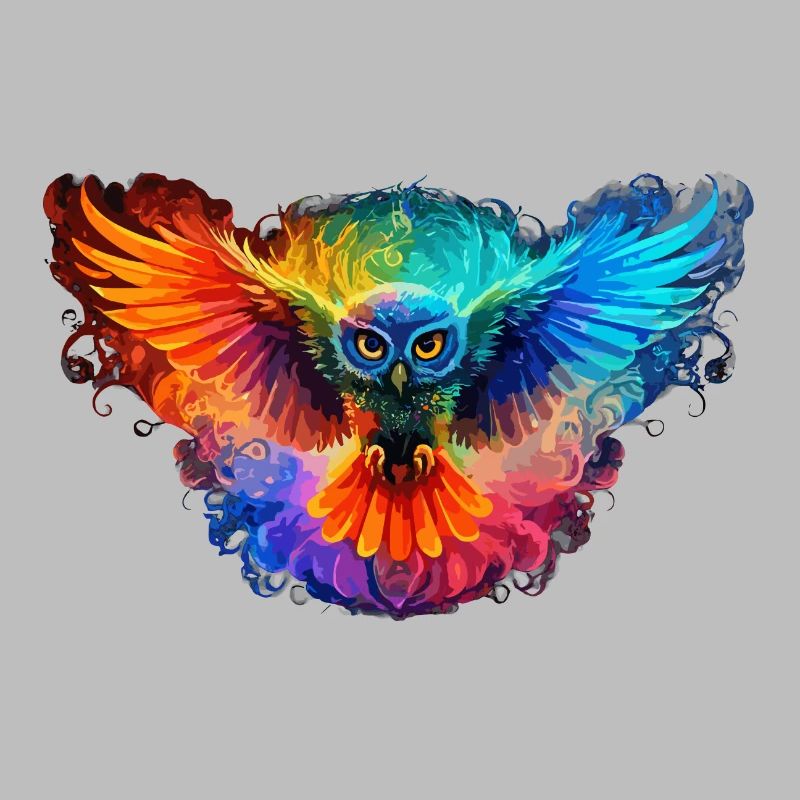 Regenbogen Eulenherz Kunst