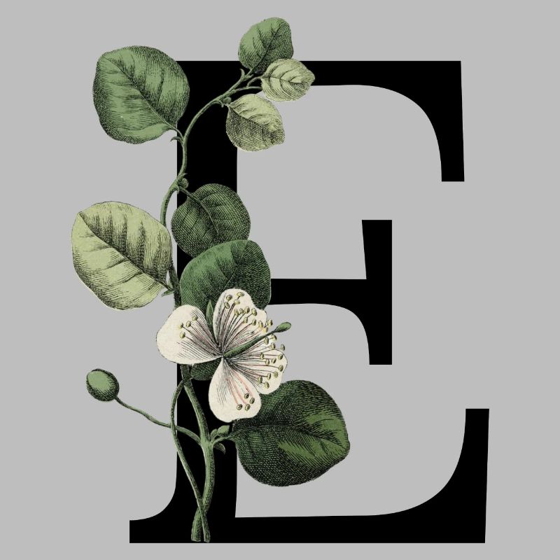 Grüner botanischer Buchstabe E