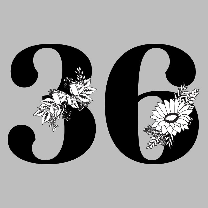 Nummer 36 Schwarze Blumen - 36. Blumengeburtstag