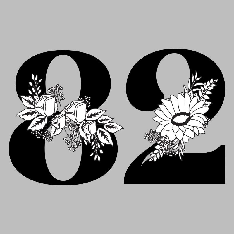 Nummer 82 Schwarze Blumen - 82. Blumengeburtstag