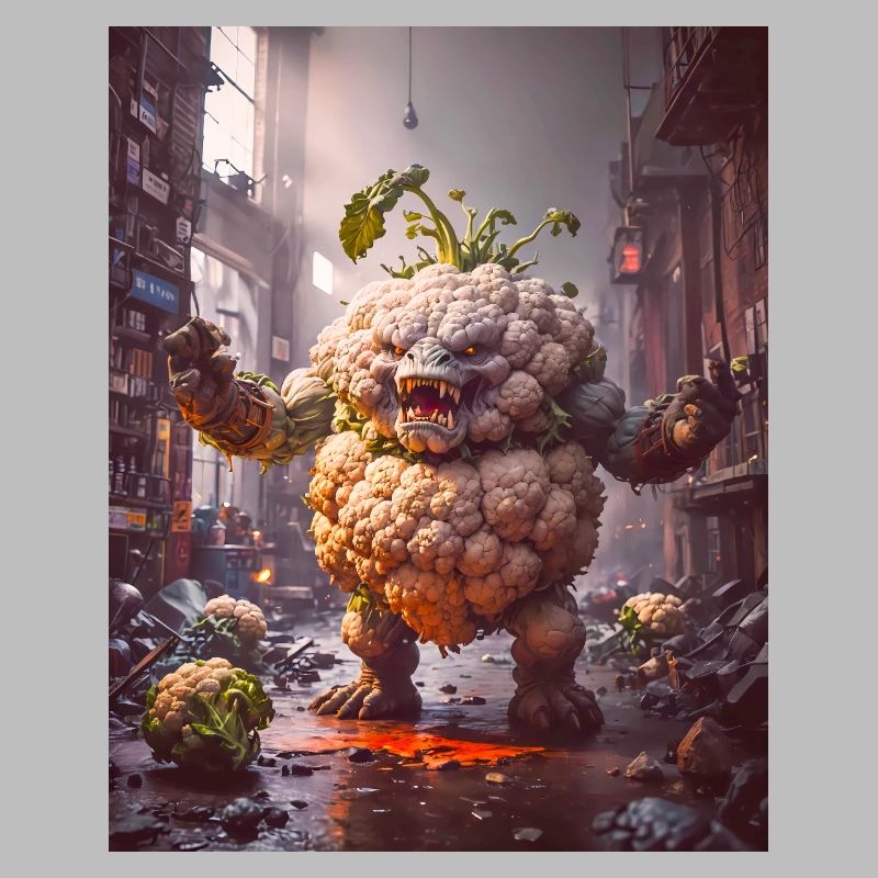 vegetables downfall Apocalypse Monster cauliflower