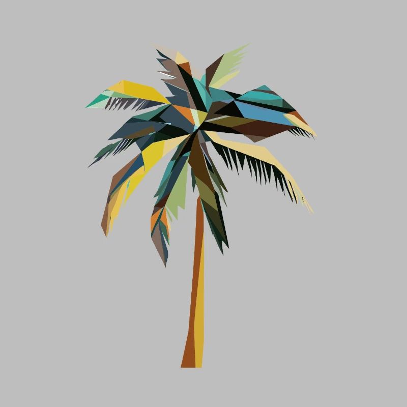 Geometric Palm Tree – Tropical Polygon Design