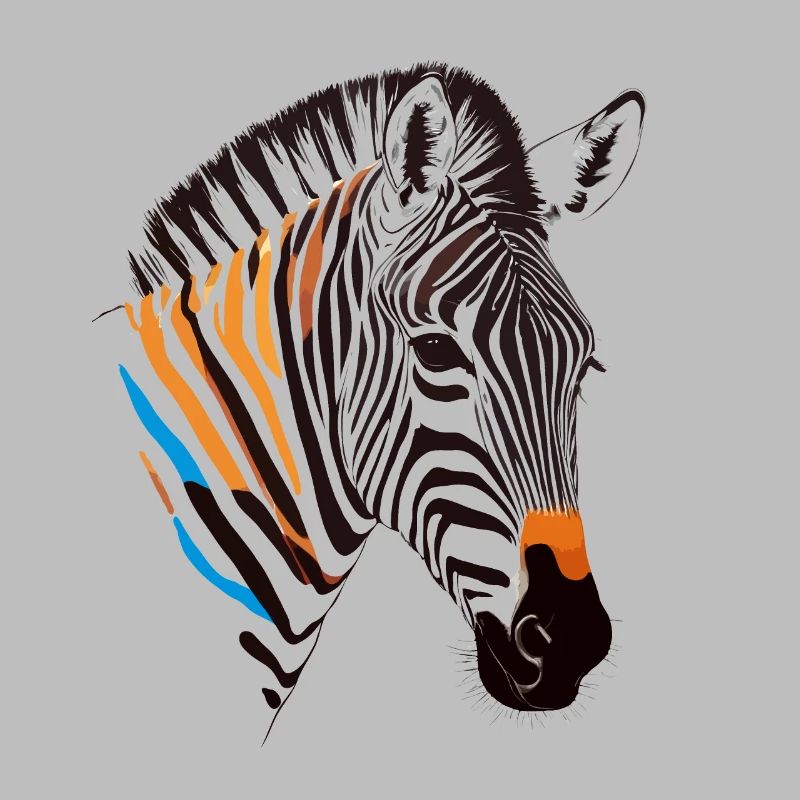Zebra Vector Art with Vibrant Colors Illustration