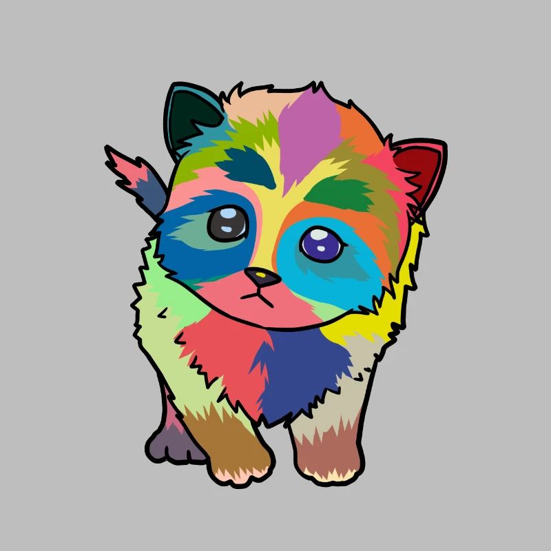 Petit chat mignon coloré