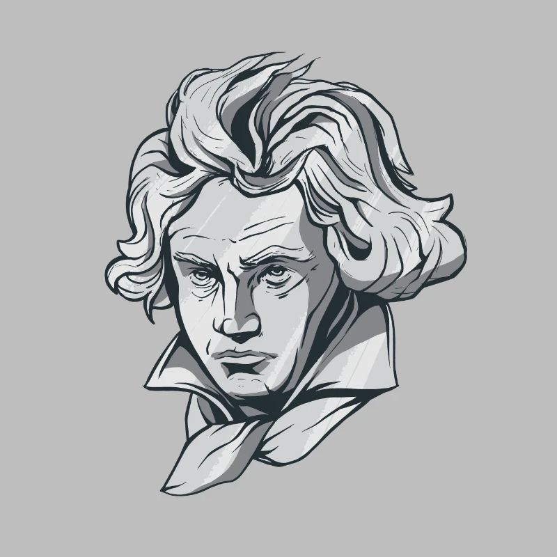 Beethoven face bust with Beethoven composer
