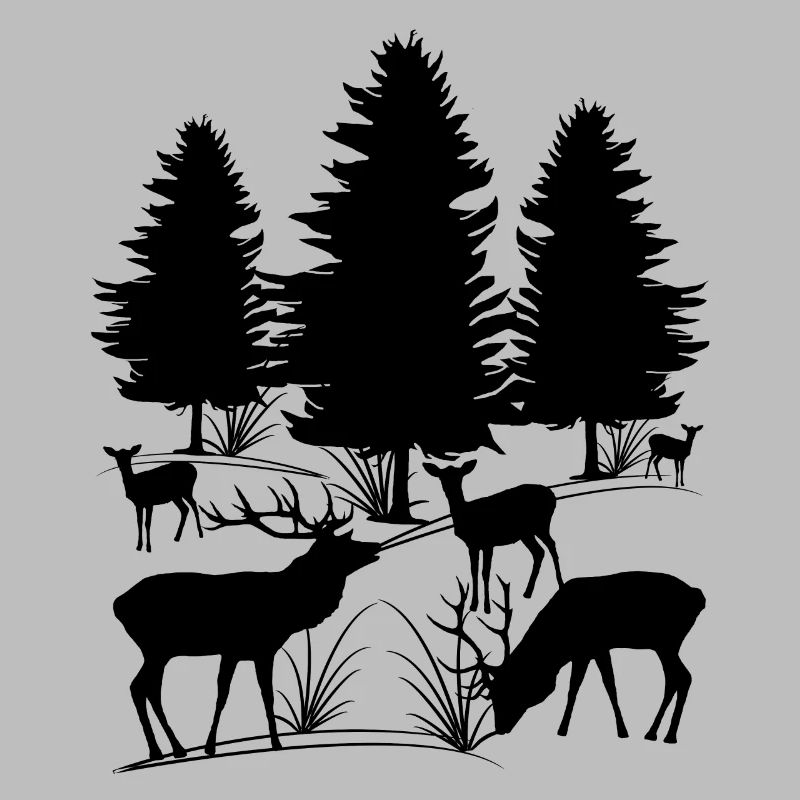 Animals in the forest, deer, roe deer, roe deer, trees, deer