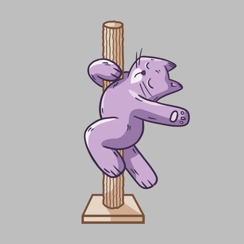 Chat drôle de pole dance
