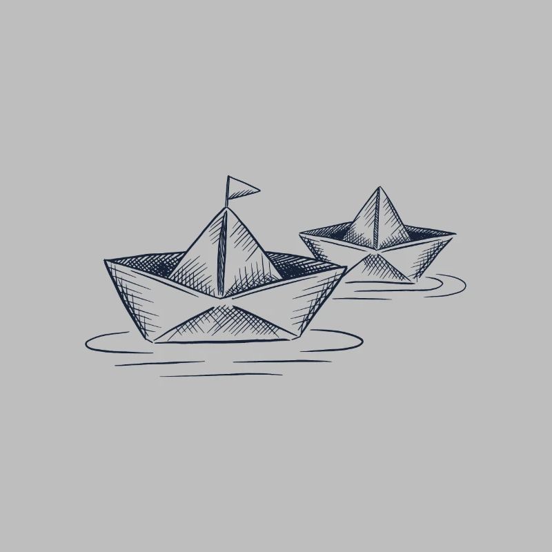 Papier Boote schöne Zeichnung gefaltete Boote