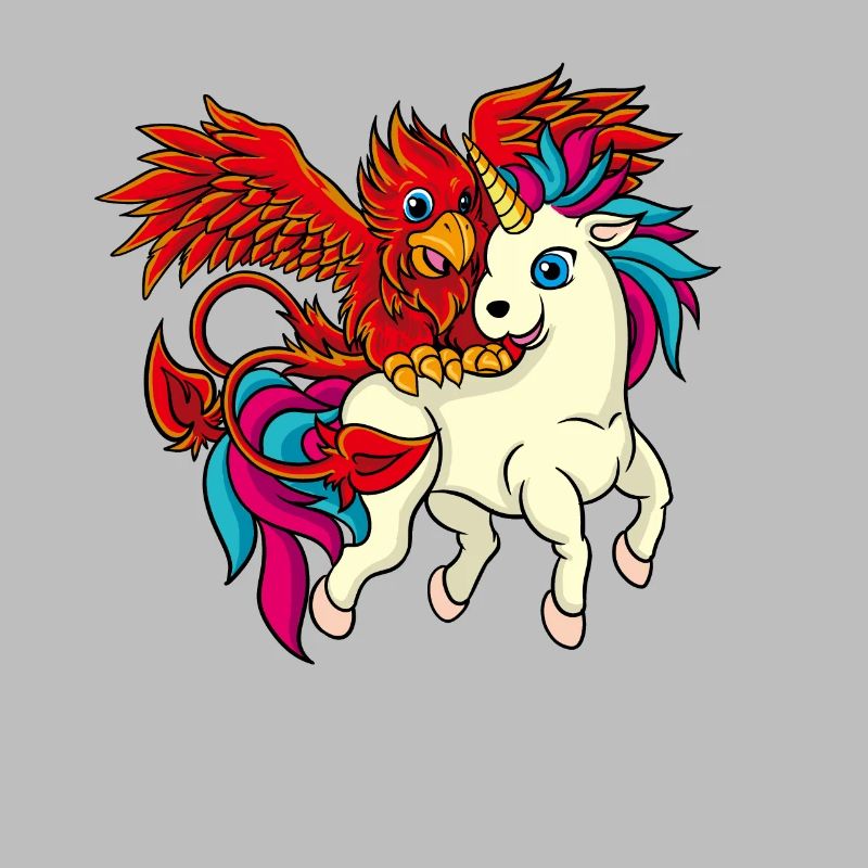 Beste Freunde - Einhorn und Phoenix