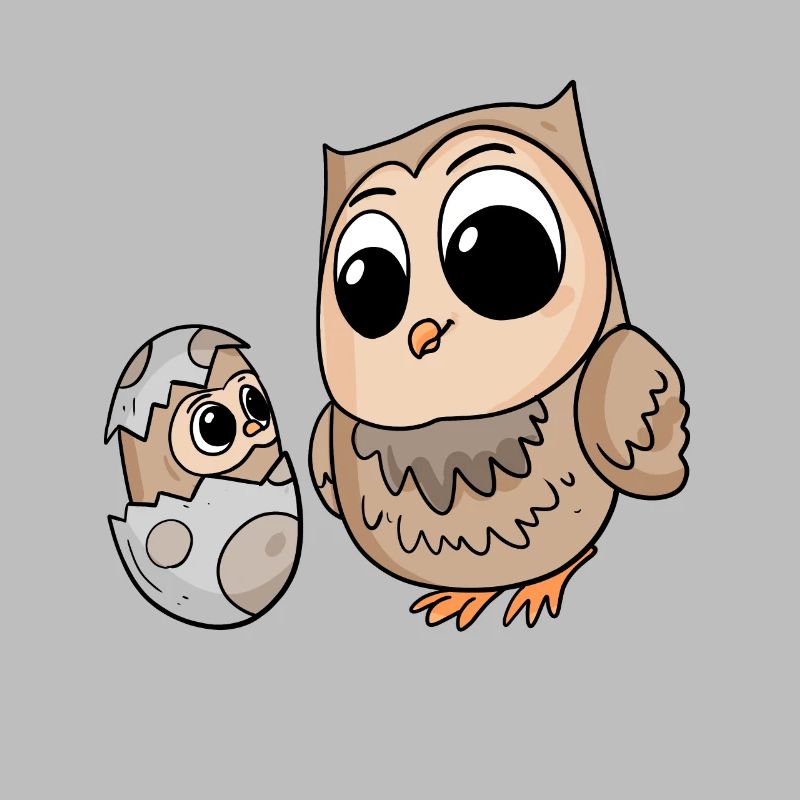 Eule mit Baby Eule