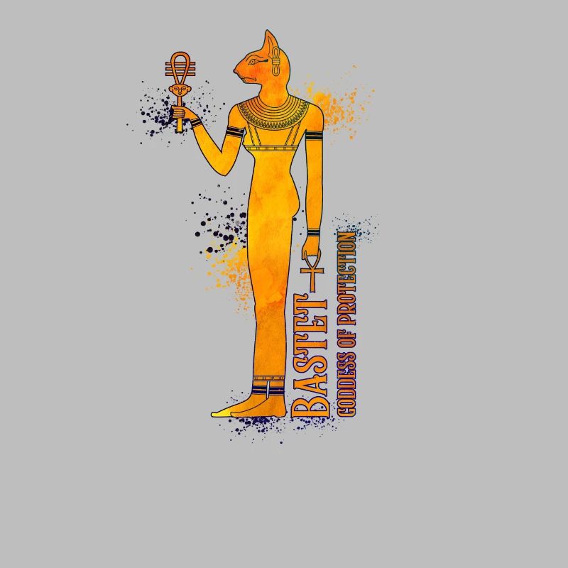 Dessin en couleur de la déesse égyptienne Bastet