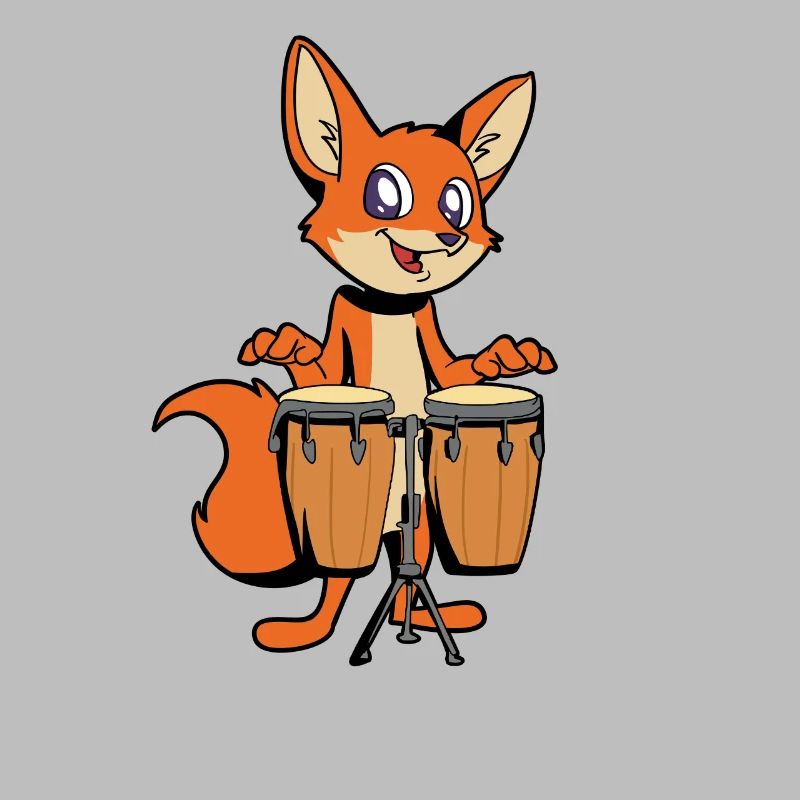 Comic Fuchs joue des percussions