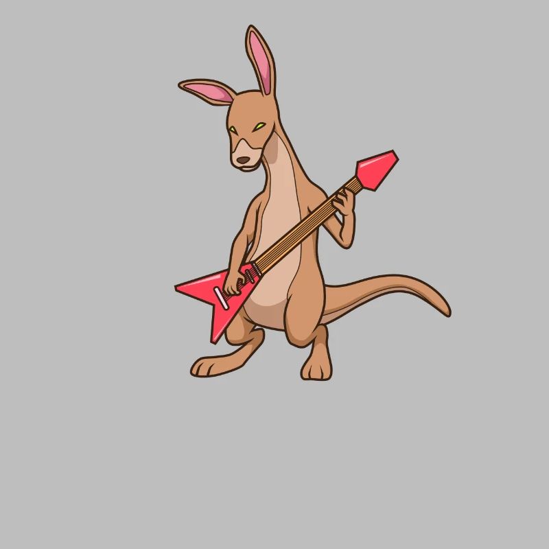 Comic Känguru spielt E-Gitarre