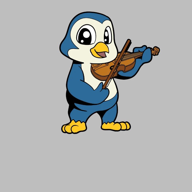 Comic Penguin joue du violon