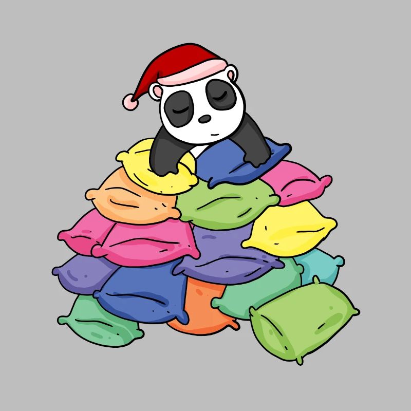 Panda and pillows