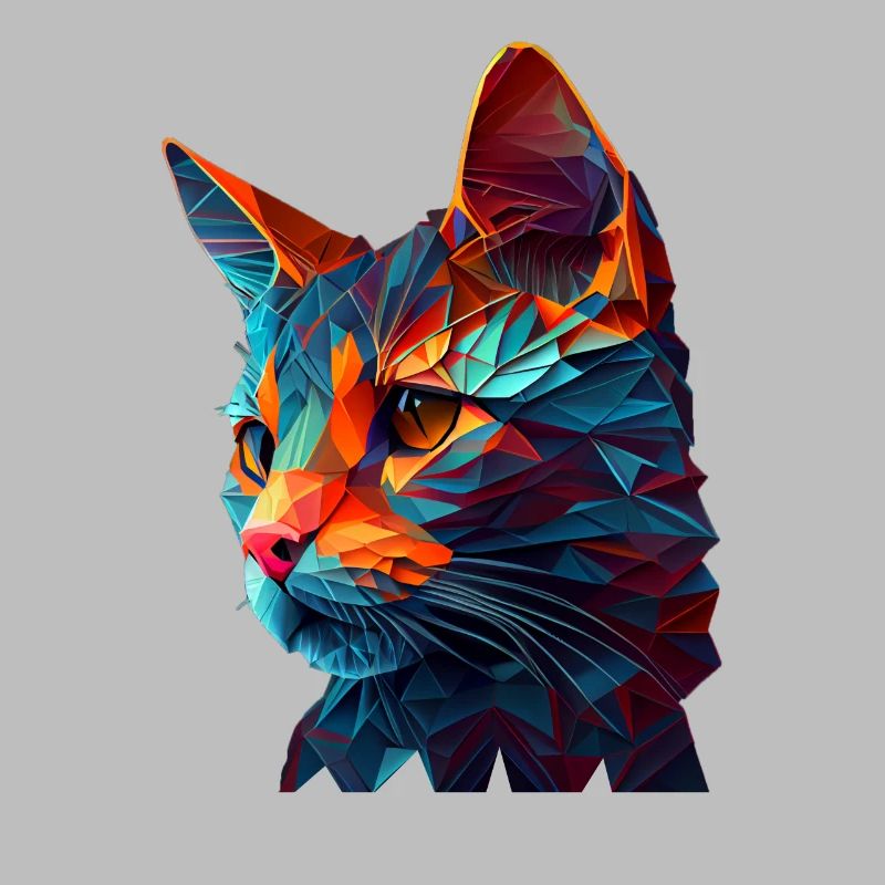 Chaton Chaton Chat Polygone Chat