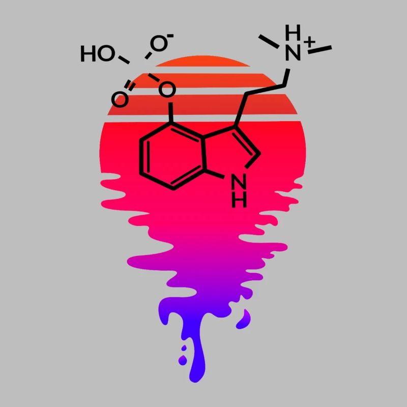 Molécule de psilocybine avec Retro Sunset