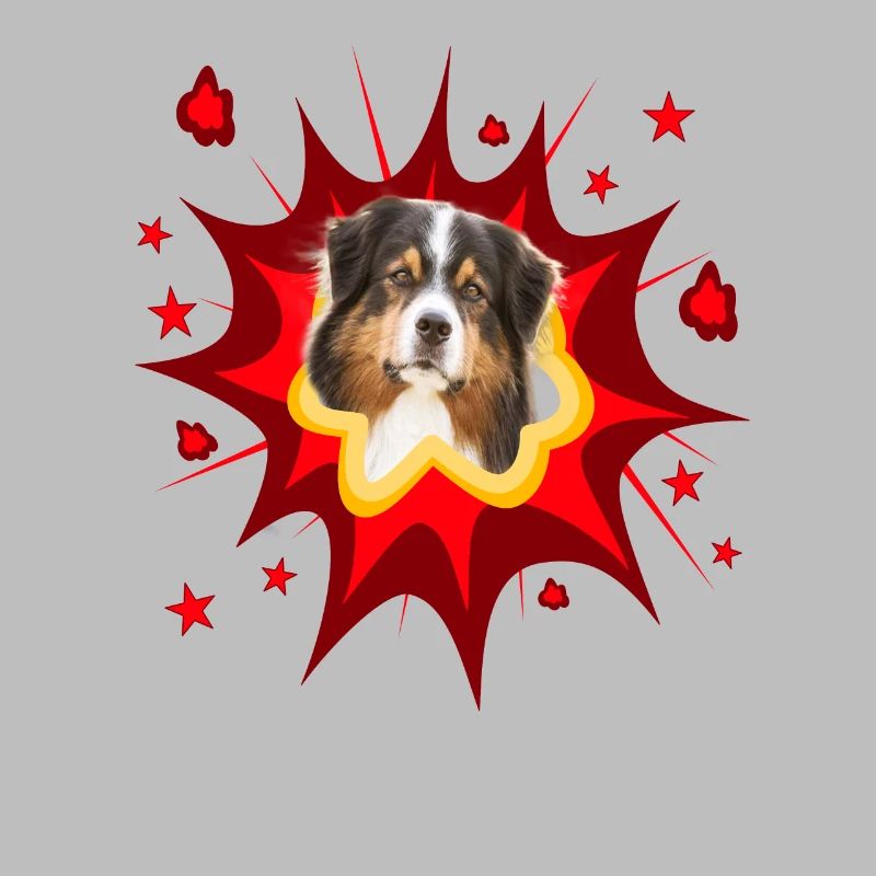 Conception de chien comique - Pow - Berger australien