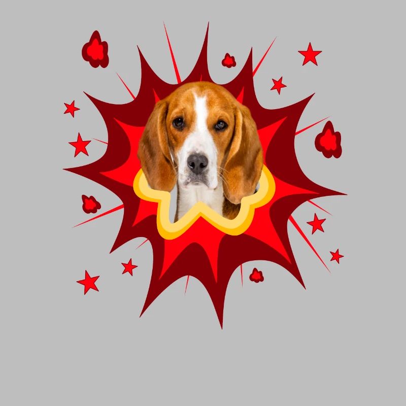 Conception de chien comique - Pow - Beagle