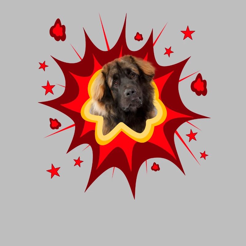 Conception de chien comique - Pow - Leonberger
