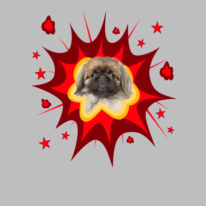 Comic Hund Design - Pow - Pekingese
