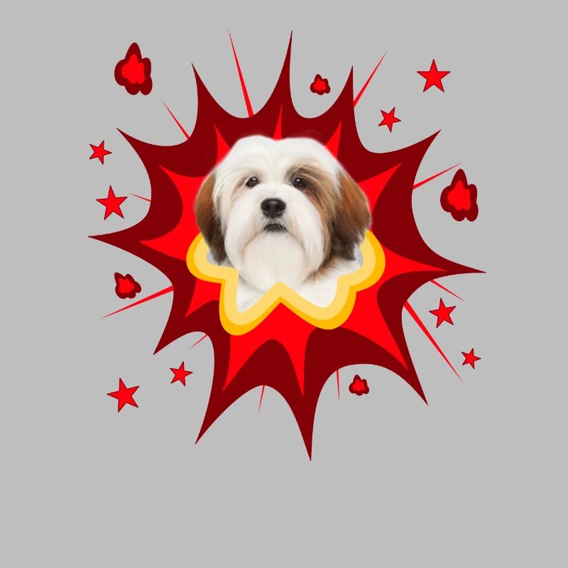 Conception de chien de bande dessinée - Pow - Lhassa Apso