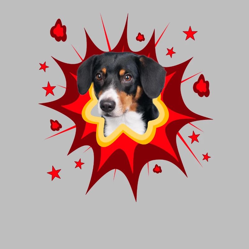 Comic Hund Design - Pow - Entlebucher Sennenhund
