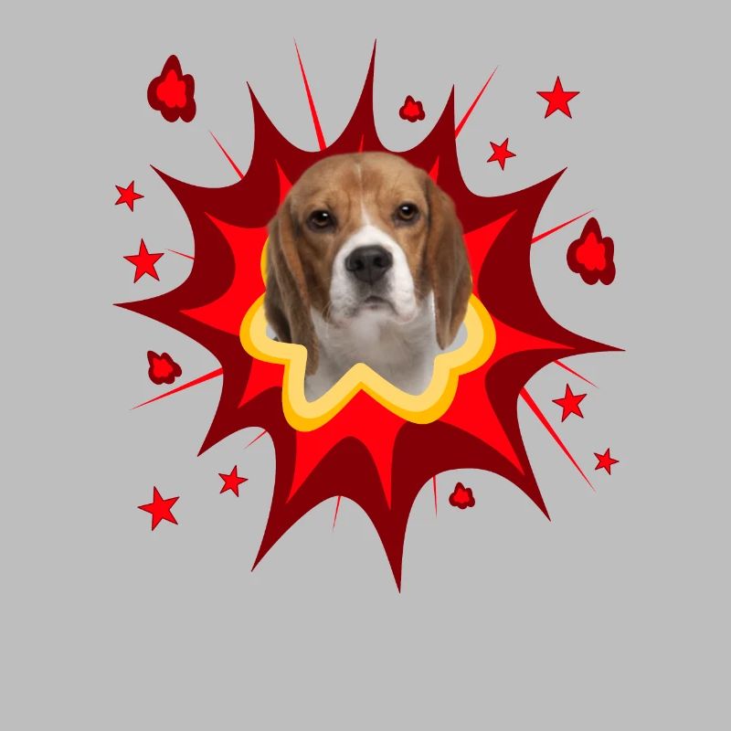 Conception de chien comique - Pow - Beagle