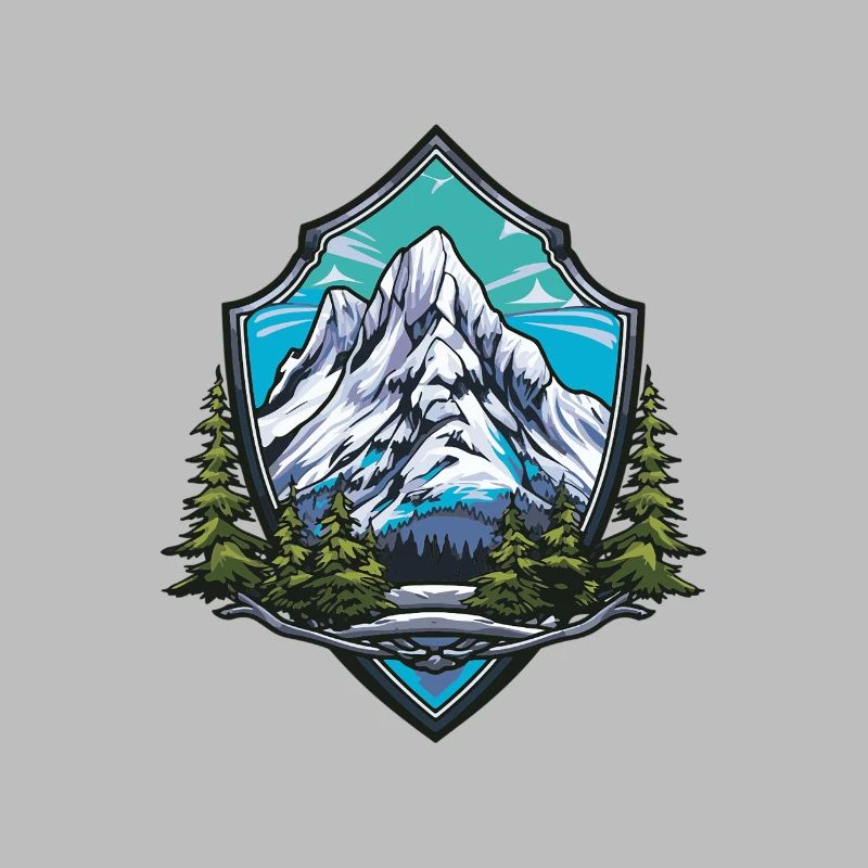 Mountains Symbol Hiking Shield