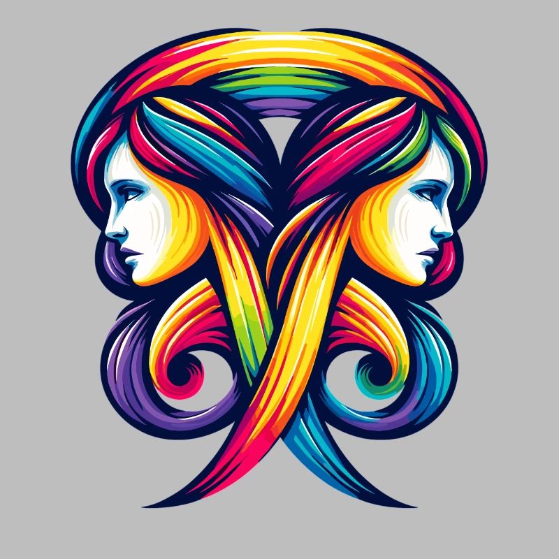 Conception d’harmonie arc-en-ciel du zodiaque Gémeaux