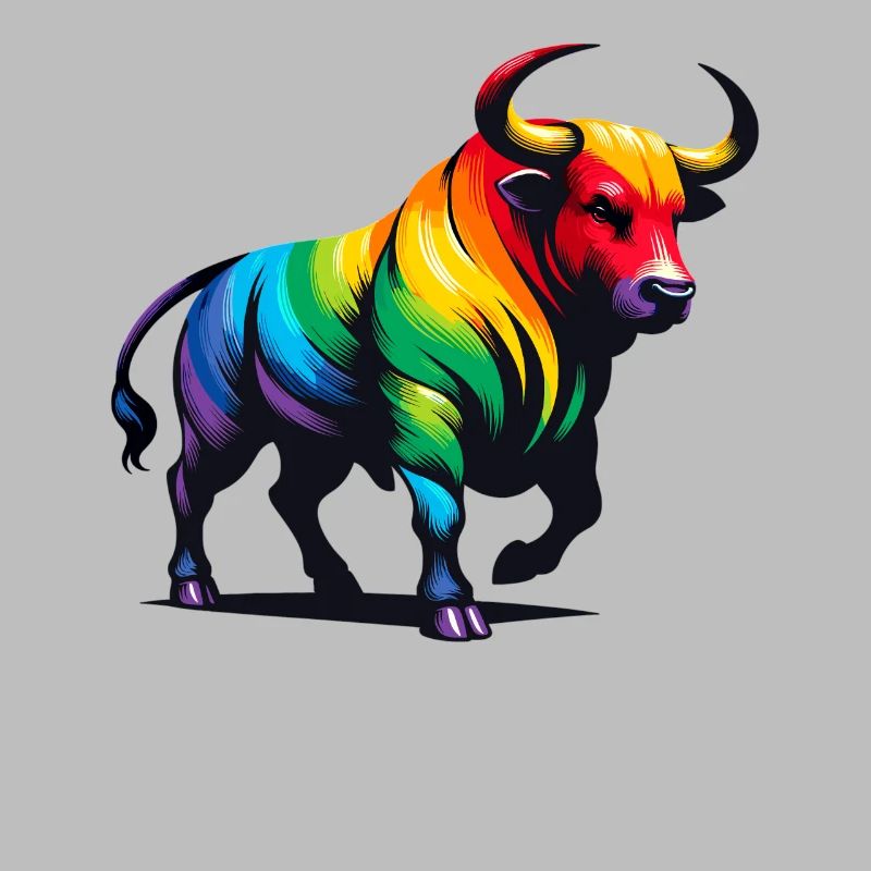 Stier Sternzeichen Sternzeichen Lebendiges Regenbogen-Design