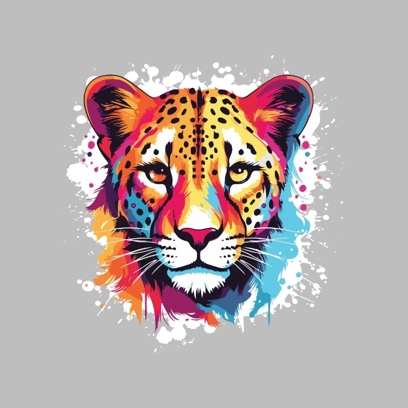 Cheetah Pop Art Head