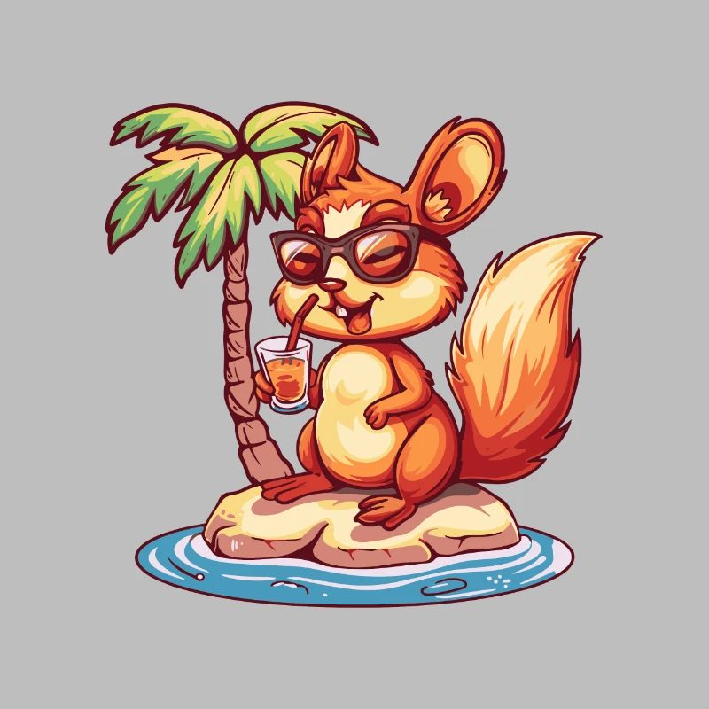 Vacances d’été à la plage Squirrel