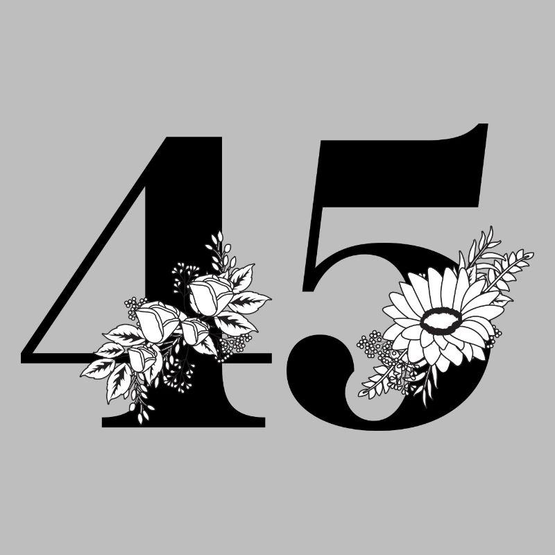 Nummer 45 Schwarze Blumen - 45. Blumenjubiläum