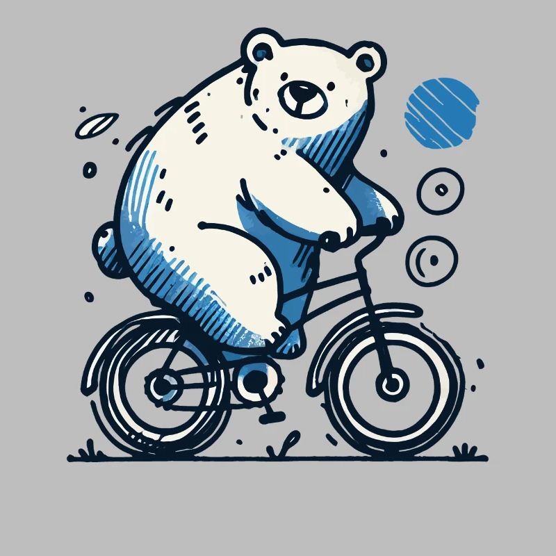 Bicycle Bear Illustration for Bicycle Lovers