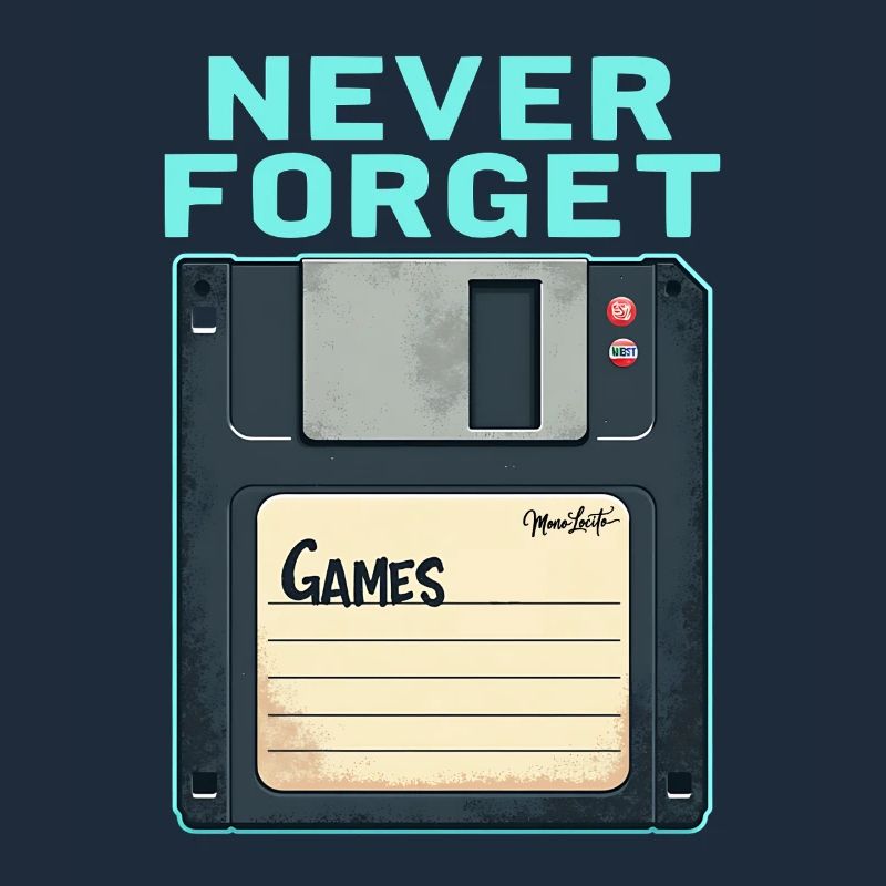 Never Forget Retro Floppy Disk Design