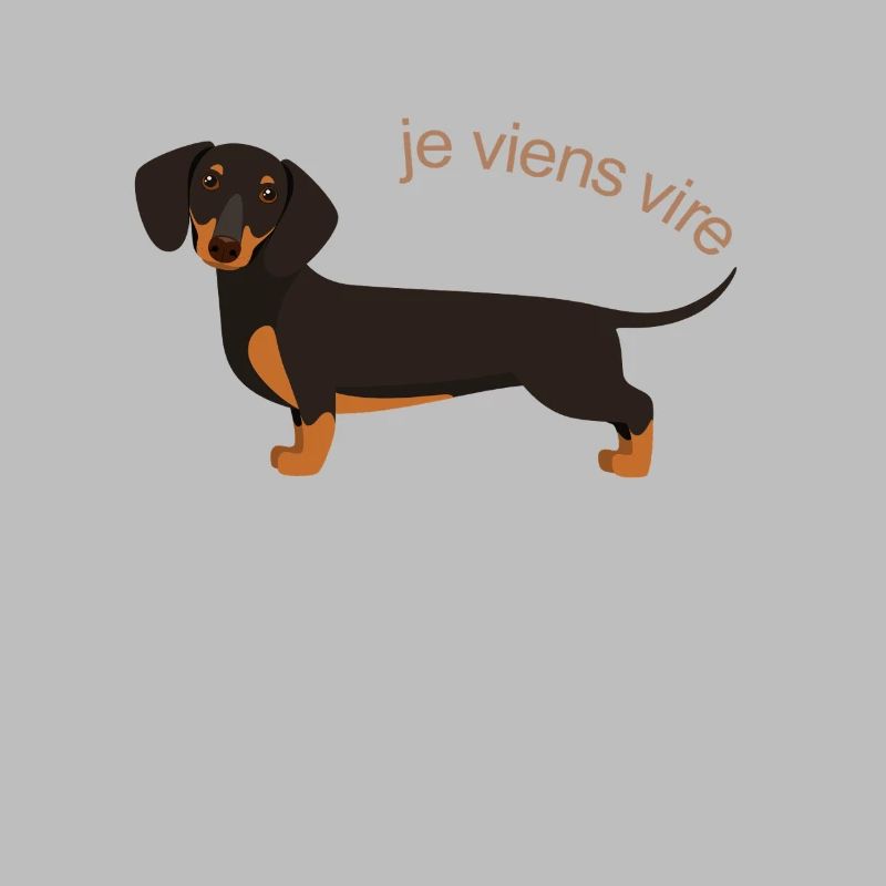 Teckel mignon avec texte français