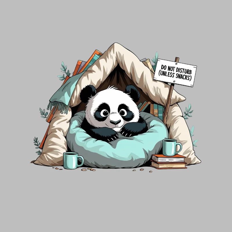 Panda in Reading Cave – Do Not Disturb!