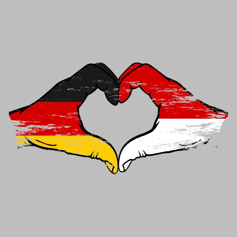 Germany Monaco Flag Hand Shape Heart Shape Used